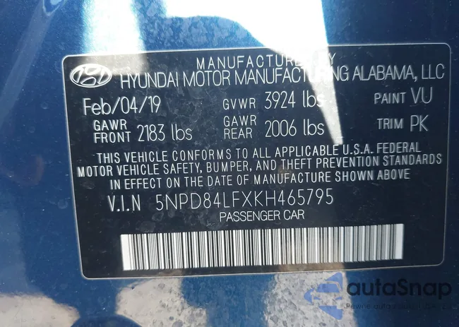 5NPD84LFXKH465795: 42526945