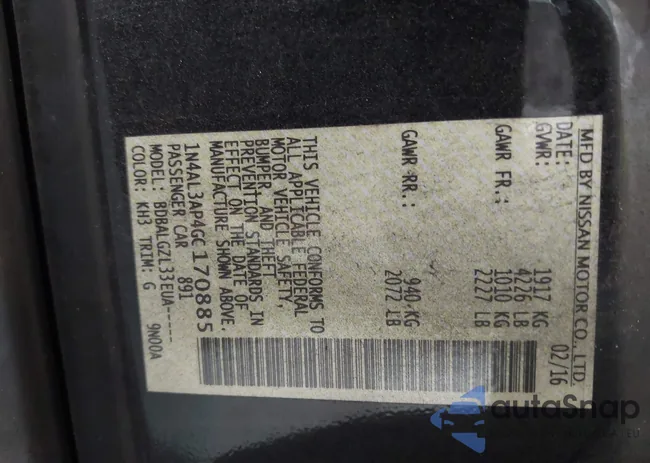 1N4AL3AP4GC170885: 42526958