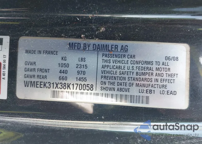 WMEEK31X38K170058: 42527032