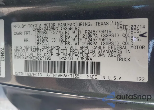 5TFUX4ENXEX027195: 42527036