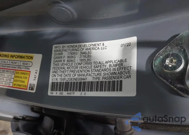 19XFL2G83NE008441: 42527078