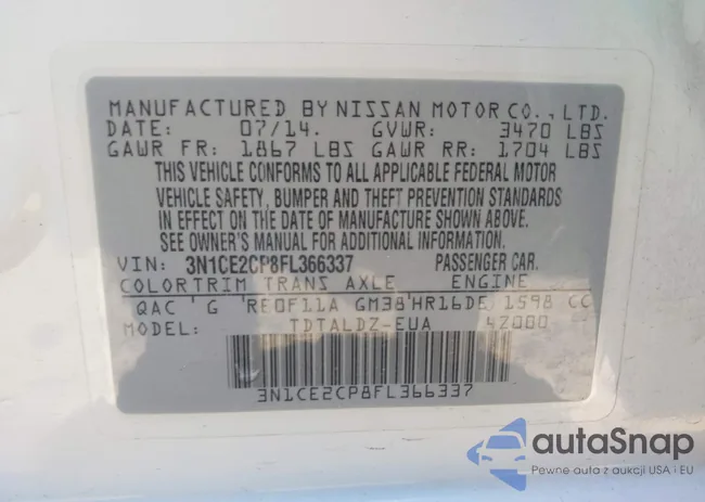 3N1CE2CP8FL366337: 42526204