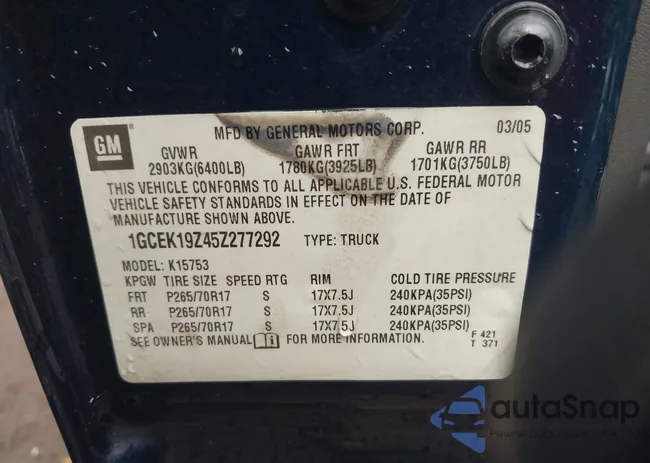 1GCEK19Z45Z277292: 42526236