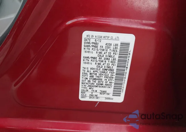 JN8AS5MT9CW301047: 42527650