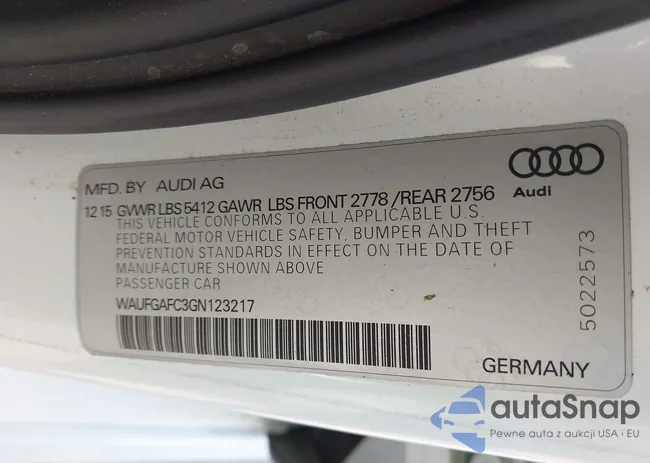 WAUFGAFC3GN123217: 42527706