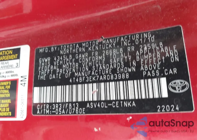 4T4BF3EK7AR083988: 42527736