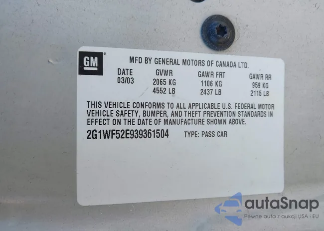 2G1WF52E939361504: 42527765