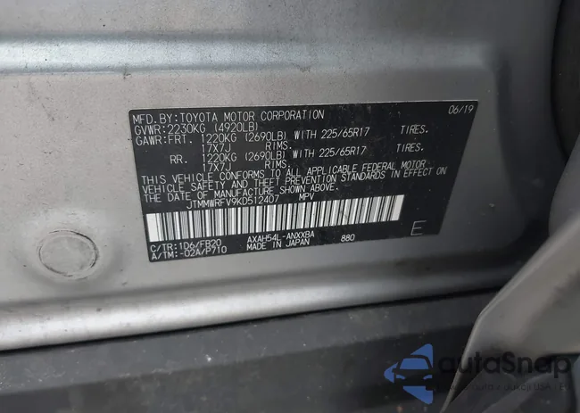 JTMMWRFV9KD512407: 42527805