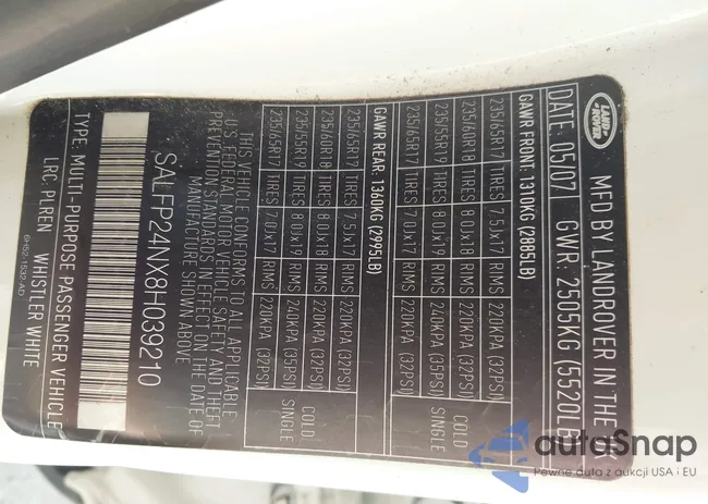 SALFP24NX8H039210: 42528039