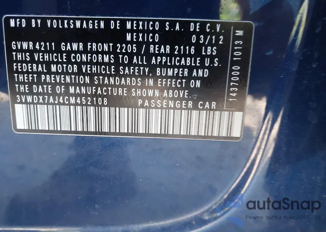 3VWDX7AJ4CM452108: 42528117