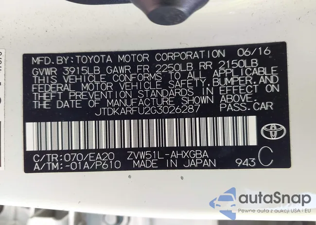 JTDKARFU2G3026287: 42527258