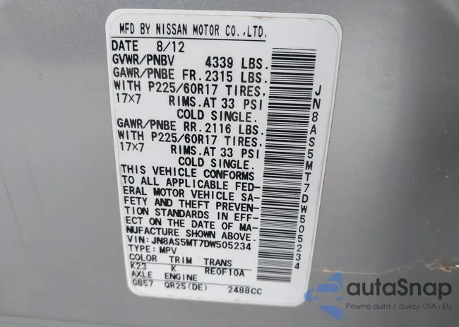 JN8AS5MT7DW505234: 42527319