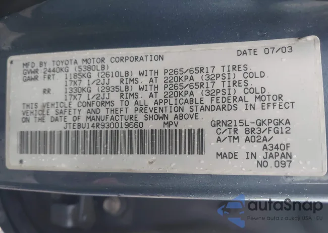 JTEBU14R930019660: 42527353