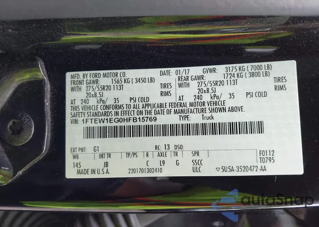 1FTEW1EG0HFB15769: 42527370