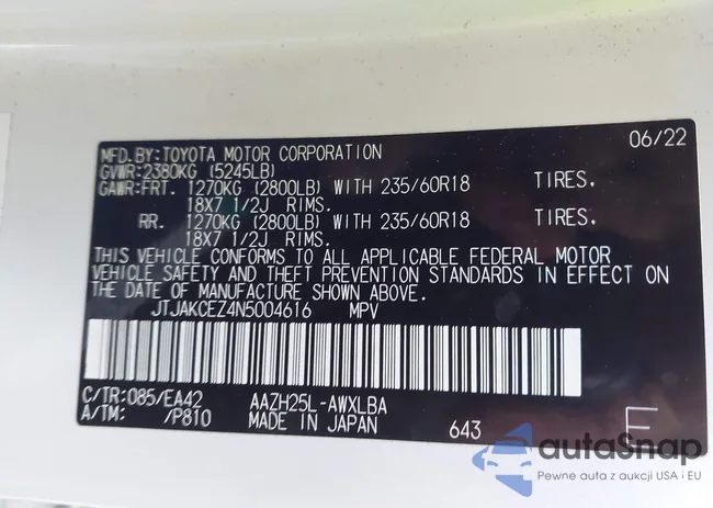 JTJAKCEZ4N5004616: 42527380