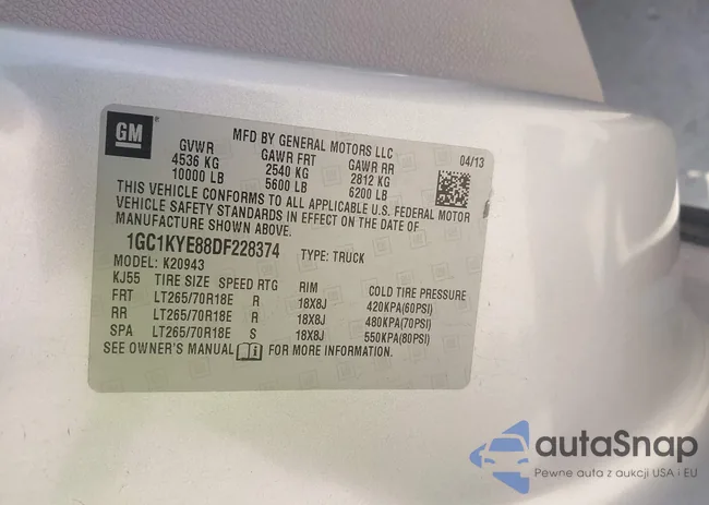 1GC1KYE88DF228374: 42527404