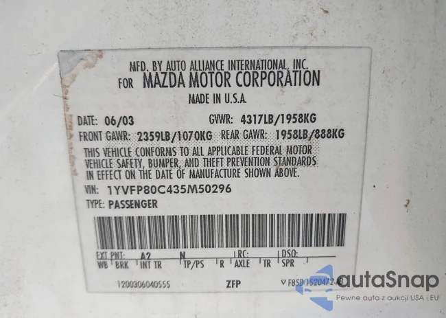 1YVFP80C435M50296: 42528645