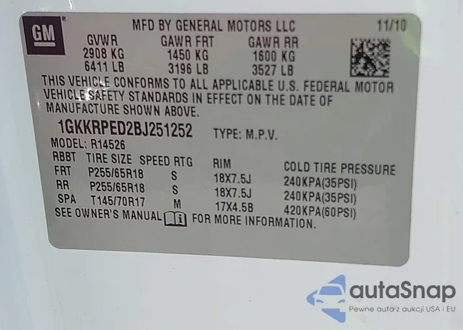 1GKKRPED2BJ251252: 42528915