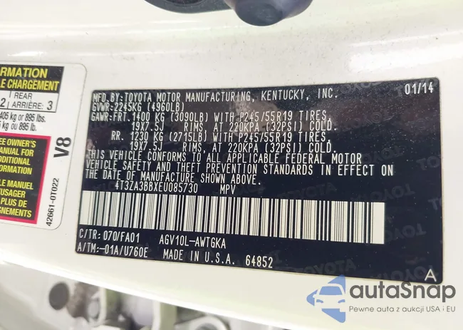 4T3ZA3BBXEU085730: 42529001