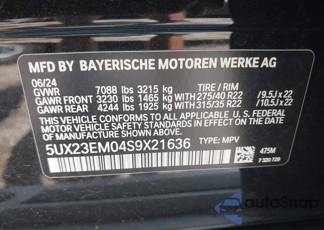 5UX23EM04S9X21636: 42529182