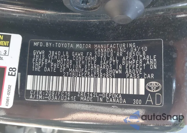 2T1BU4EE5AC382851: 42529191