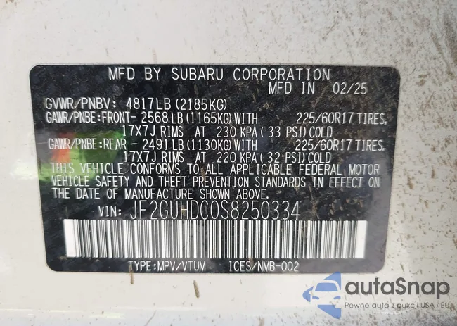 JF2GUHDC0S8250334: 42528302