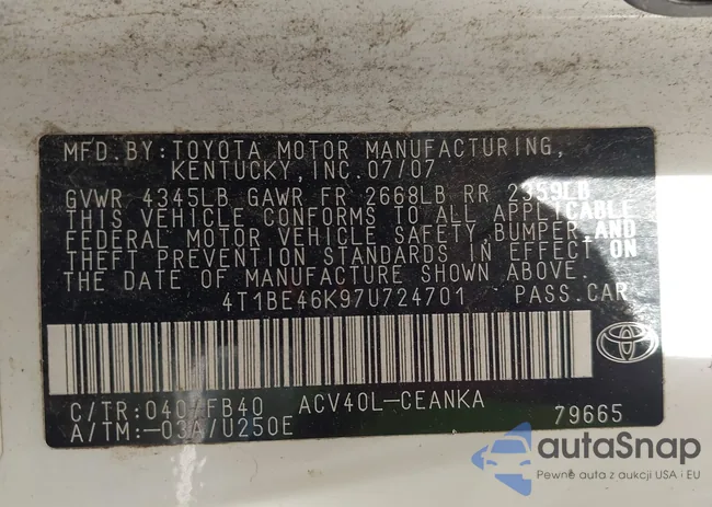 4T1BE46K97U724701: 42528329