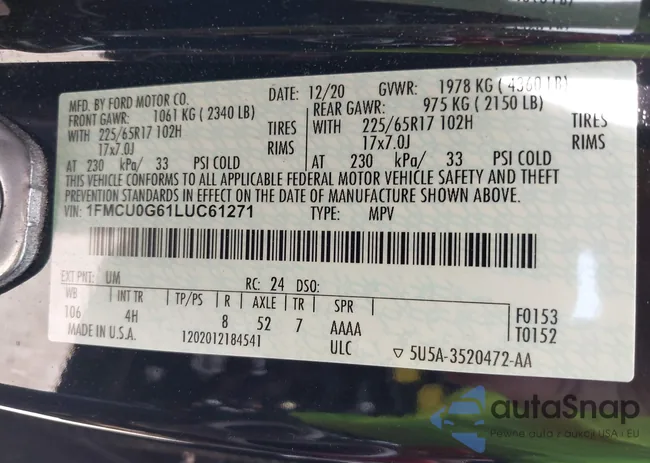 1FMCU0G61LUC61271: 42528389