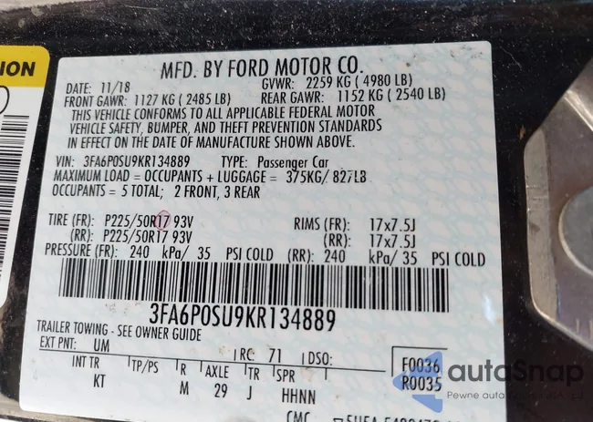 3FA6P0SU9KR134889: 42528406