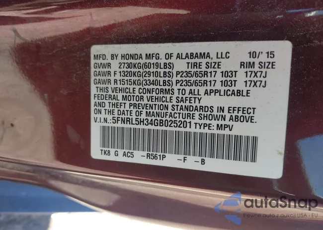 5FNRL5H34GB025201: 42528418