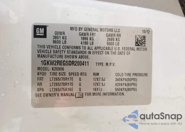 1GKW2REG5DR200411: 42528430