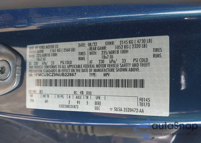 1FMCU9CZ9NUB22867: 42529667