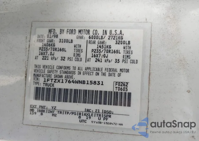 1FTZX1764WNB15831: 42529692