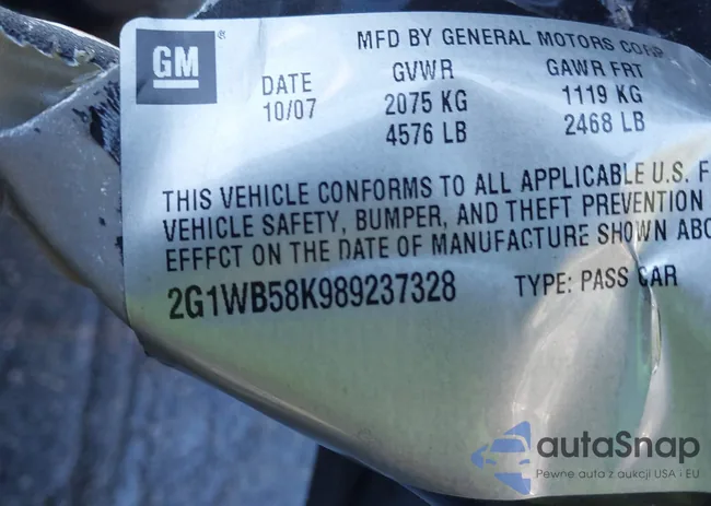 2G1WB58K989237328: 42529887