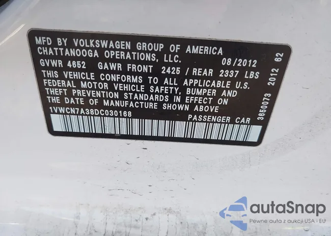 1VWCN7A38DC030168: 42530188