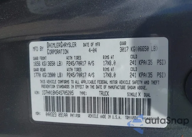 1D7HA18N54S705205: 42529248