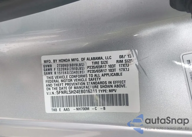 5FNRL5H24EB016311: 42529310