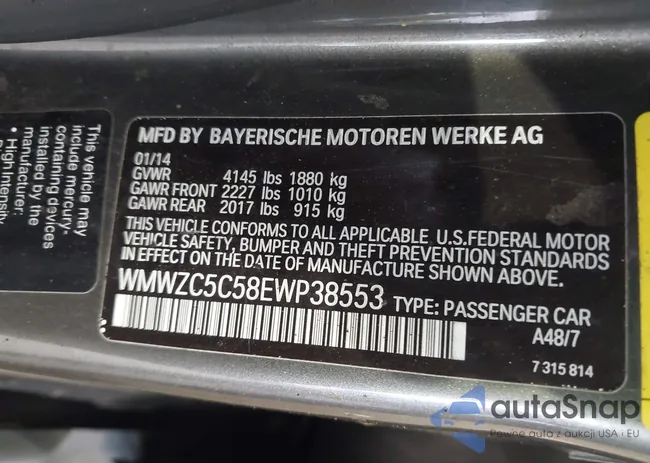 WMWZC5C58EWP38553: 42529341