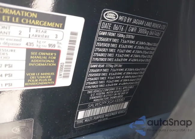 SALWS2PF3GA100083: 42529482