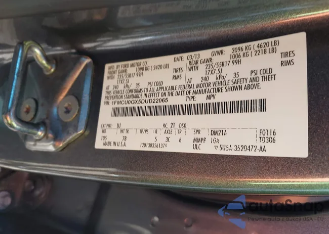 1FMCU0GX5DUD22065: 42529493