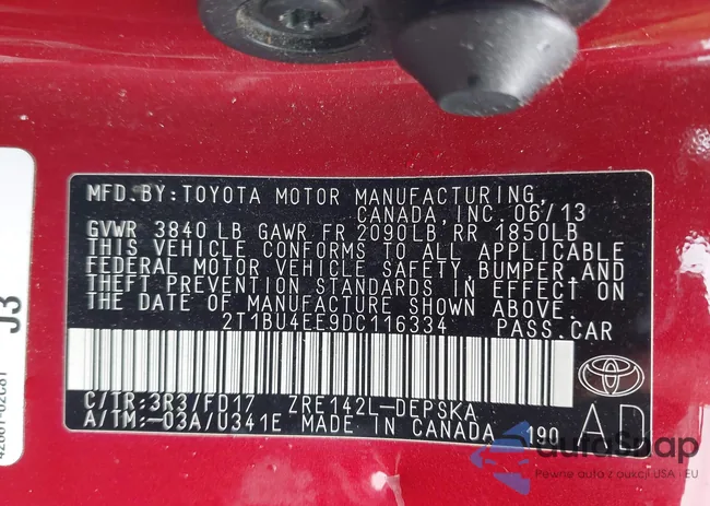 2T1BU4EE9DC116334: 42529583