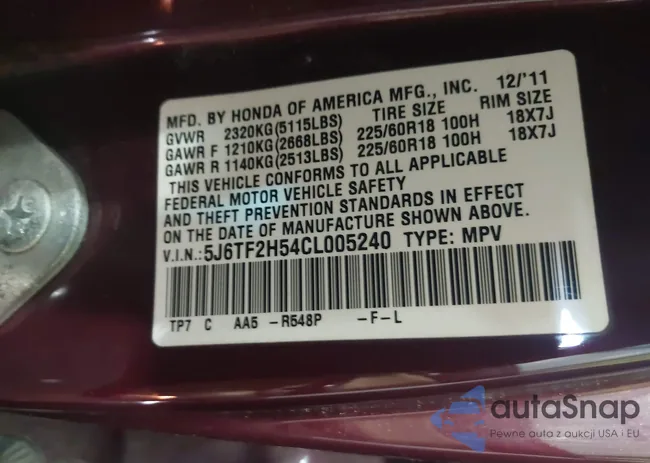 5J6TF2H54CL005240: 42530610