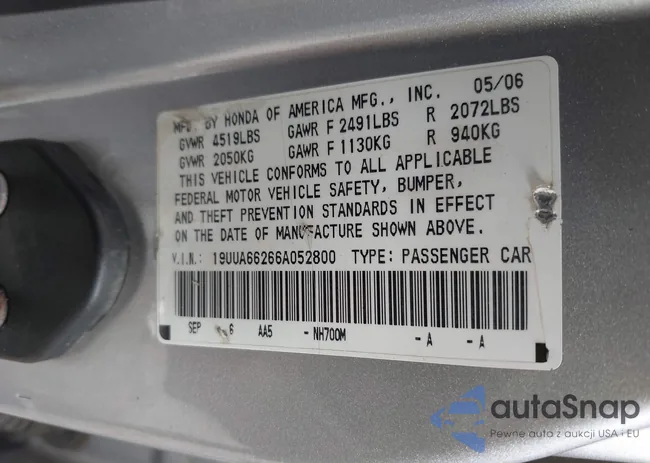 19UUA66266A052800: 42530888