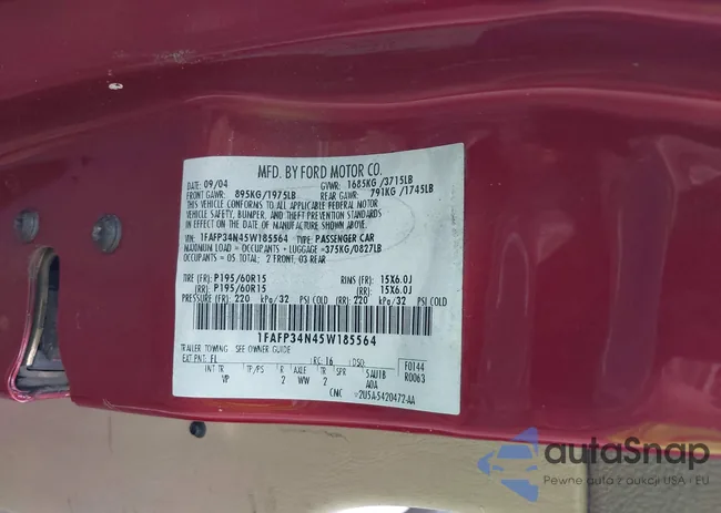 1FAFP34N45W185564: 42530897