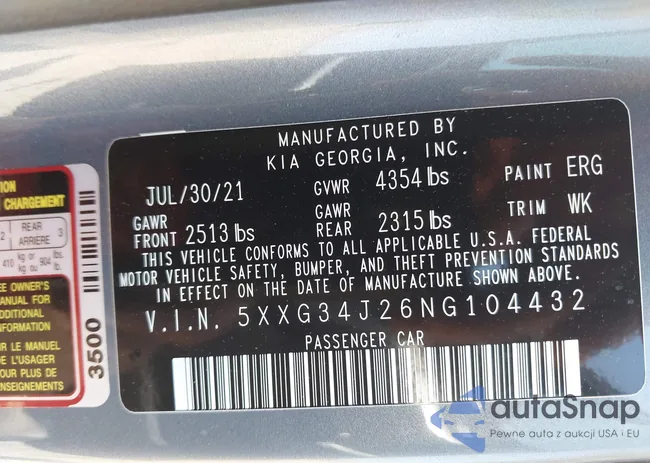 5XXG34J26NG104432: 42530898