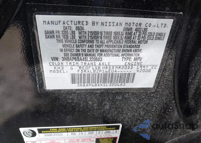 3N8AP6BA4SL320683: 42530918