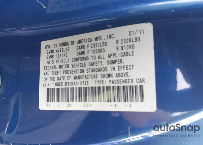 1HGCS1B30BA010725: 42530953