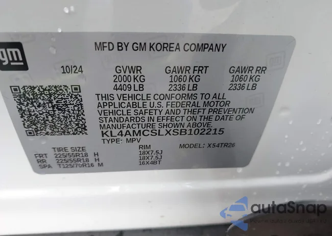 KL4AMCSLXSB102215: 42531119