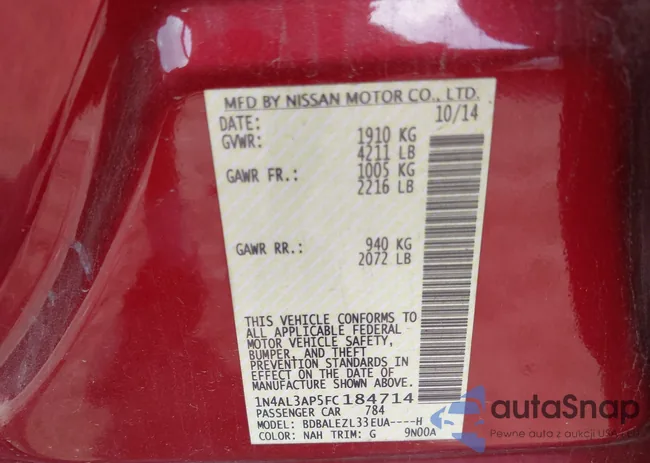 1N4AL3AP5FC184714: 42531180