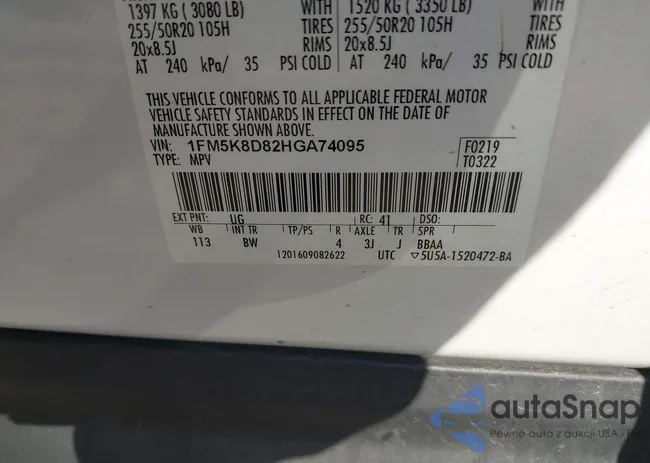 1FM5K8D82HGA74095: 42530488